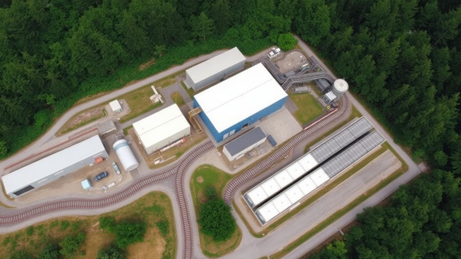 Industrielle Recycling-Anlage mit Bahnanschluss